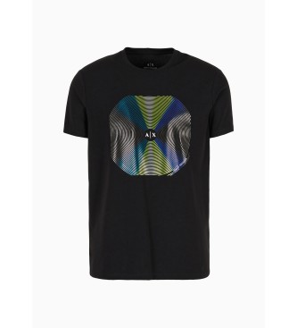 Armani Exchange T-shirt preta com cintura