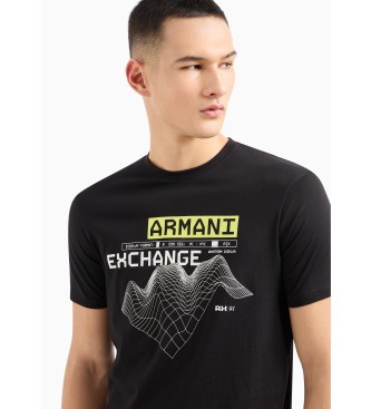 Armani Exchange Standardowa koszulka w kolorze czarnym