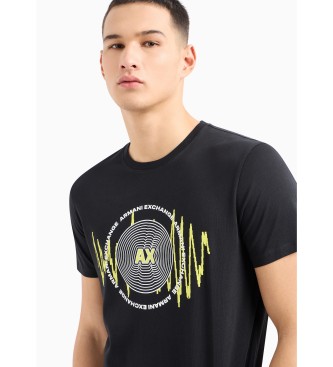 Armani Exchange T-shirt preta com crculos