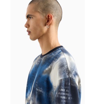 Armani Exchange T-shirt casual dal taglio blu scuro