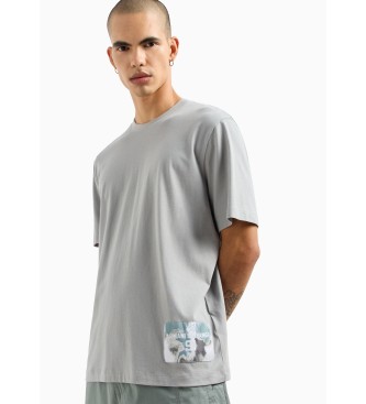 Armani Exchange Camiseta Bajo gris