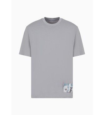 Armani Exchange Camiseta Bajo gris