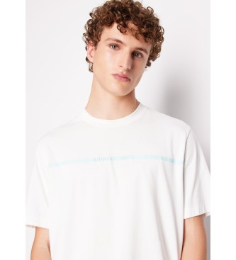 Armani Exchange Camiseta Stripe blanco