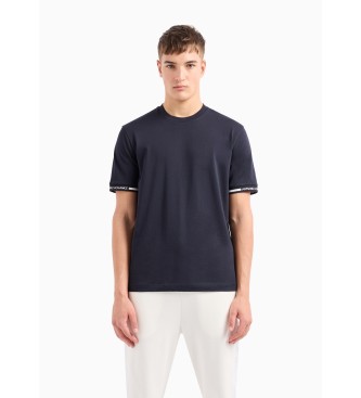 Armani Exchange T-shirt med logotyp navy