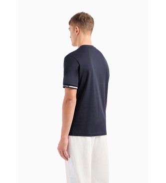 Armani Exchange T-shirt com logtipo nas mangas azul-marinho