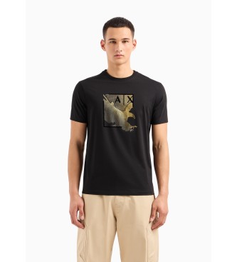 Armani Exchange Schwarzes bedrucktes T-shirt