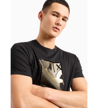 Armani Exchange T-shirt preta estampada