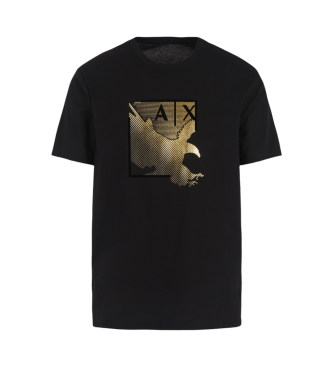 Armani Exchange T-shirt preta estampada