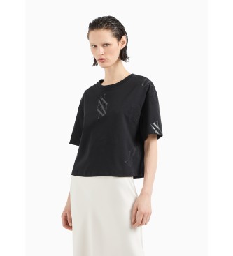 Armani Exchange T-shirt Crop schwarz