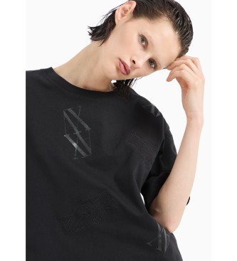 Armani Exchange T-shirt Crop preto