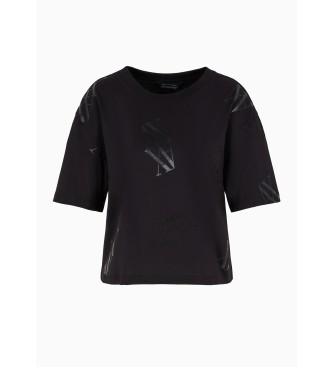 Armani Exchange T-shirt Crop preto