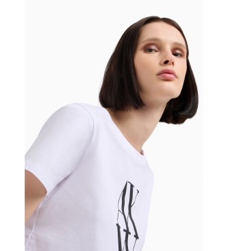 Armani Exchange White monogram knitted T-shirt