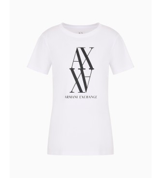 Armani Exchange White monogram knitted T-shirt