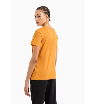 Armani Exchange Monogram Stitch T-shirt orange