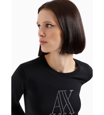 Armani Exchange T-shirt Tachuelas lngrmad svart