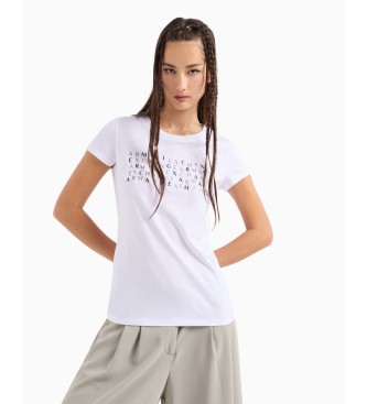 Armani Exchange T-shirt com brilhantes branca