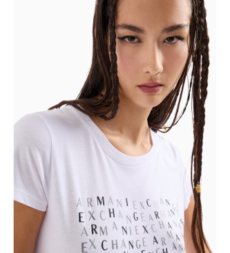 Armani Exchange T-shirt com brilhantes branca