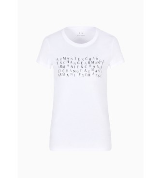 Armani Exchange T-shirt com brilhantes branca