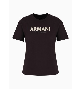 Armani Exchange Standardowa koszulka w kolorze czarnym