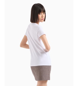 Armani Exchange T-shirt  paillettes blanc