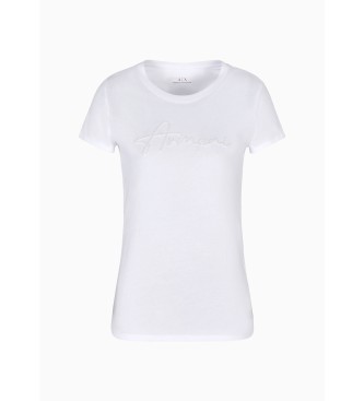 Armani Exchange T-shirt med paljetter vit