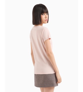 Armani Exchange Roze pailletten T-shirt