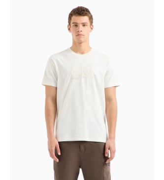 Armani Exchange T-shirt ASV in cotone organico vestibilit regolare con lettere ricamate bianche