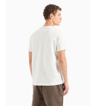 Armani Exchange ASV T-shirt i ekologisk bomull med normal passform och vita broderade bokstver