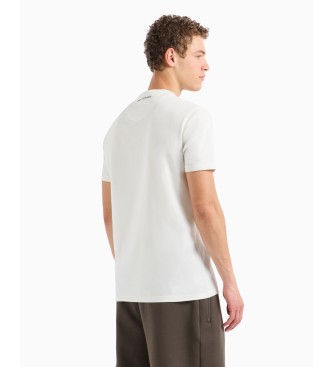 Armani Exchange T-shirt i normal passform med vit ASV-stickad rnbrodyr