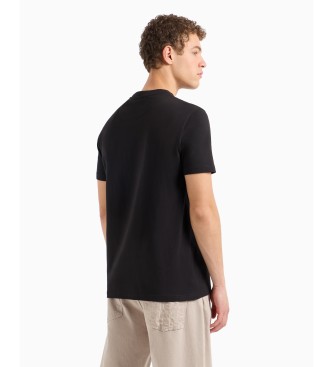 Armani Exchange T-shirt dalla vestibilit regolare con ricamo aquila in punto ASV nero