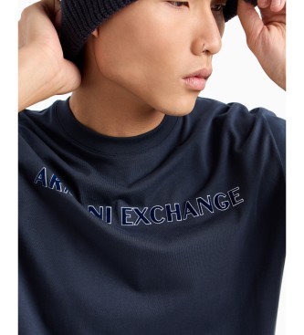 Armani Exchange Navy kortrmet t-shirt