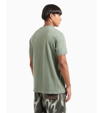 Armani Exchange Regular fit T-shirt with camouflage logo in green ASV cotton