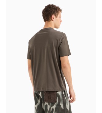 Armani Exchange Regular fit t-shirt with camouflage logo in green ASV cotton