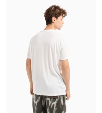 Armani Exchange T-shirt dalla vestibilit regolare con logo astratto stampato in cotone ASV bianco