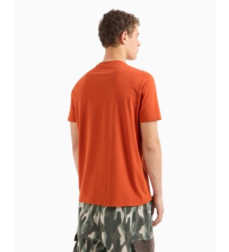 Armani Exchange Regular fit T-shirt met abstracte logoprint in katoen ASV oranje