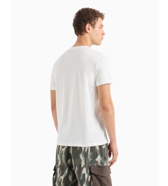 Armani Exchange Normal geschnittenes T-Shirt mit urbanem Militr-Logo aus weier Baumwolle ASV