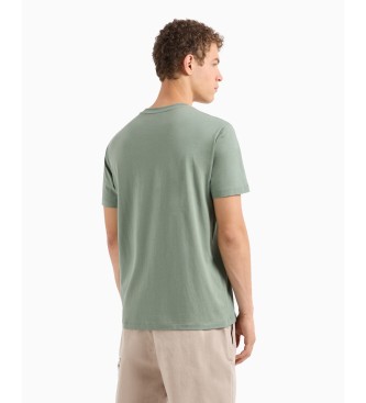 Armani Exchange Regular fit T-shirt met urban militair logo in groen ASV-katoen