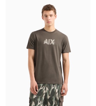 Armani Exchange T-shirt i normal passform med urban militrlogotyp i grn ASV-bomull