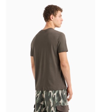 Armani Exchange T-shirt i normal passform med urban militrlogotyp i grn ASV-bomull