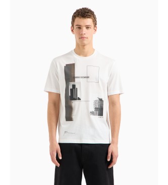 Armani Exchange T-shirt med standardskrning vit