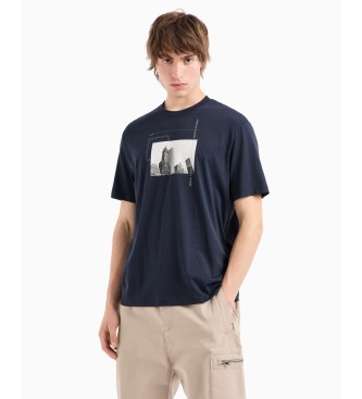 Armani Exchange Marine standaard gesneden T-shirt