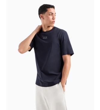 Armani Exchange Navy kortrmet t-shirt