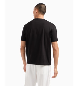 Armani Exchange Regular fit thick cotton T-shirt with black ASV logo stripes