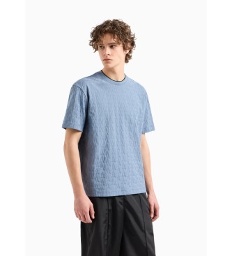 Armani Exchange T-shirt dalla vestibilit regolare con girocollo in contrasto ASV blu