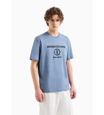 Armani Exchange Camiseta de manga corta azul