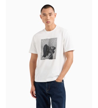 Armani Exchange T-shirt avec impression photographique blanche