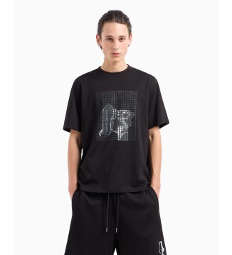 Armani Exchange Regular fit T-shirt met zwarte opdruk