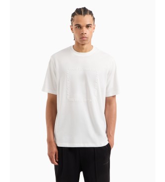 Armani Exchange ASV logo embossed T-shirt white