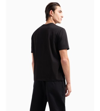 Armani Exchange T-shirt com logtipo ASV em relevo preto