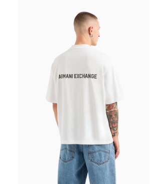 Armani Exchange T-shirt z białym nadrukiem z tyłu